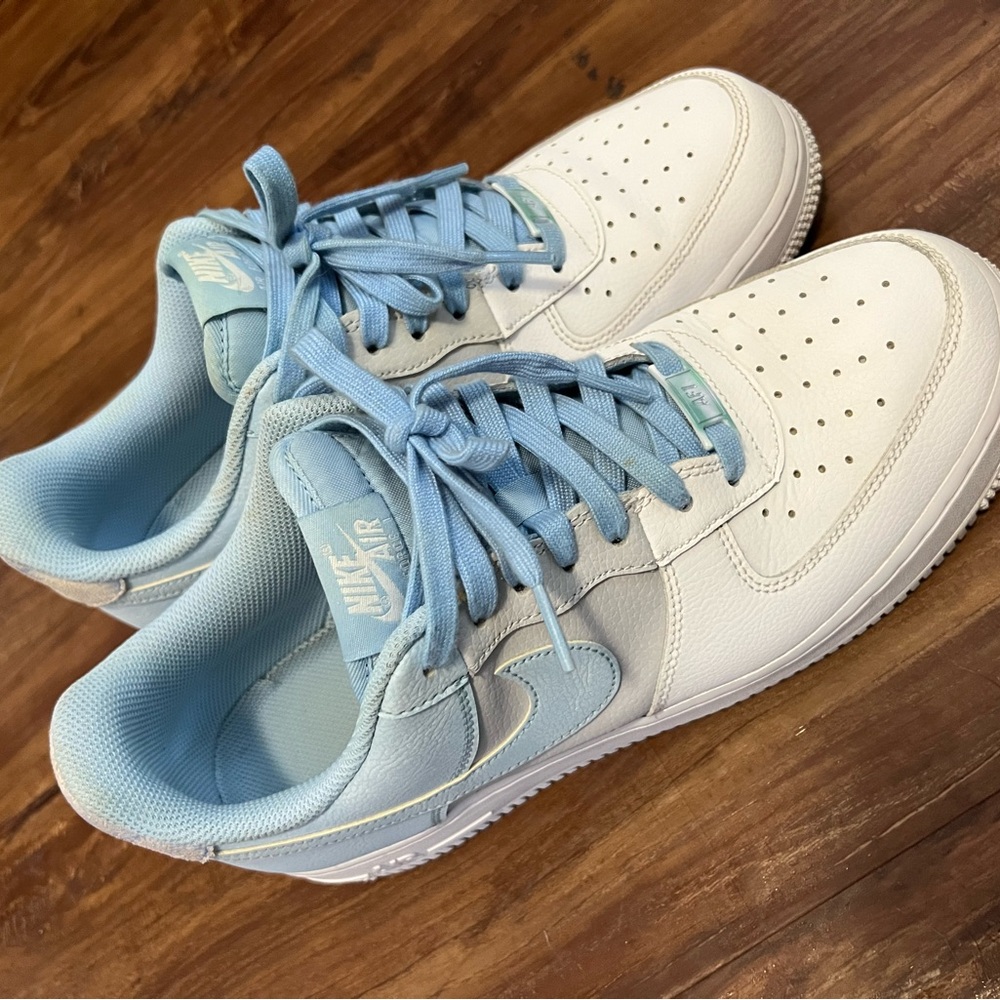 Nike Air Force 1 Sneakers in White and Blue